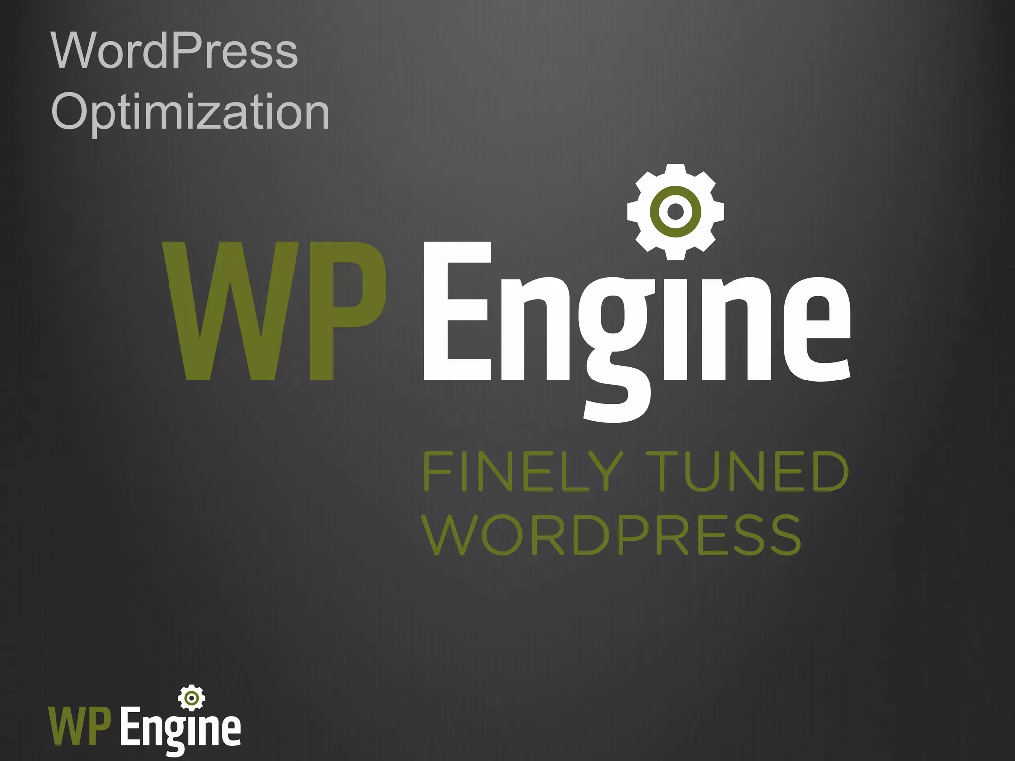 WordPress
Optimization
 