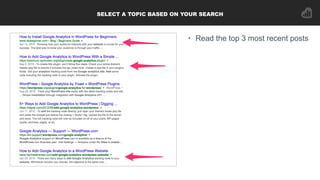 SELECT A TOPIC BASED ON YOUR SEARCH
• Read the top 3 most recent posts
 
