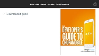 NURTURE LEADS TO CREATE CUSTOMERS
• Downloaded guide
 