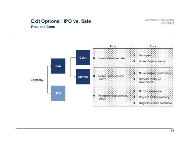 Pros cons of ipo versus private sale