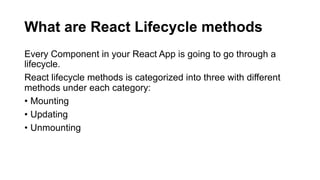 Optimizing your use of react life cycles by shedrack akintayo | PPT