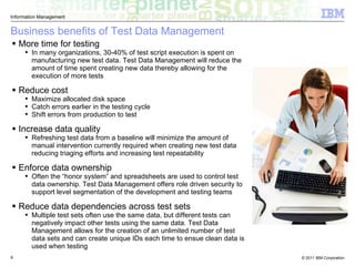 Optim test data management for IMS 2011 | PPT