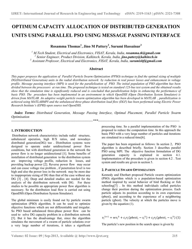 Optimum capacity allocation of distributed generation units using