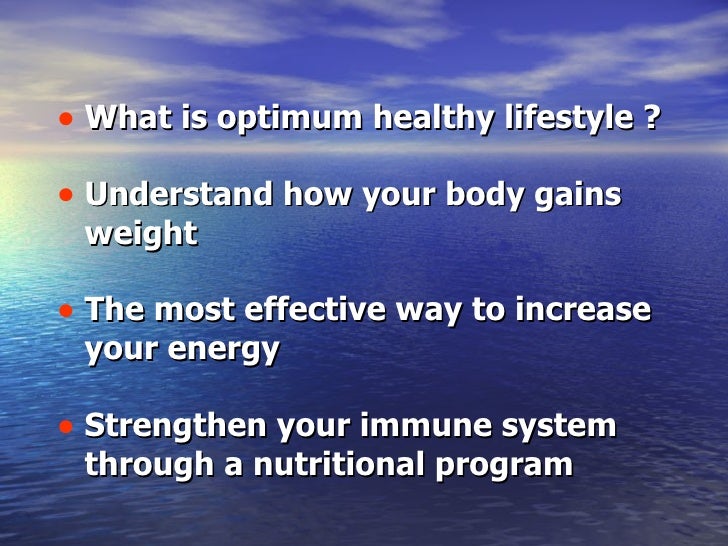 Optimum Healthy Lifestyle