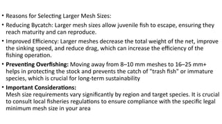 Optimum mesh size for various fishing gears by B2B.pptx