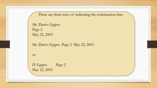 The Optional Parts of Business letter in Technical Writing | PPTX