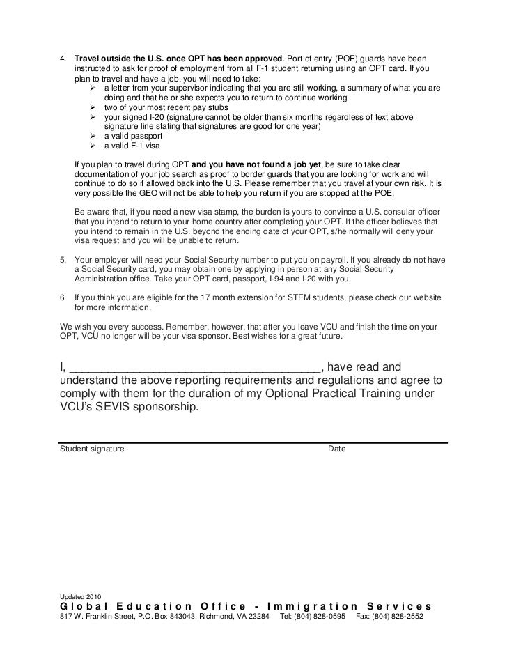 Optional practical training follow-up