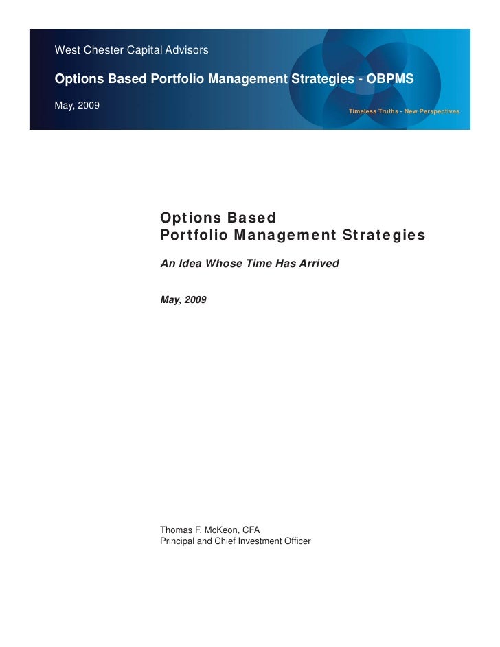 Options based portfolio management strategies