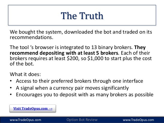 Binary options bot reviews