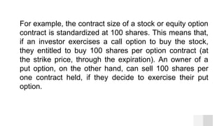 Option Contract Example Trading Options | PPTX