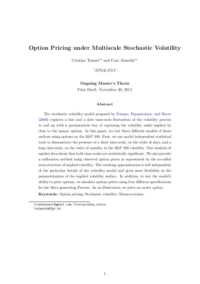 Master thesis stochastic volatility