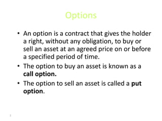 Options and their Valuation | PPTX