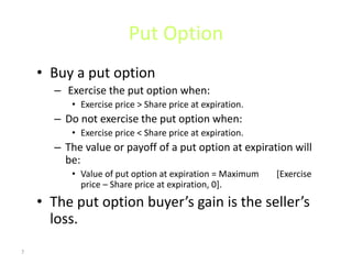 Options and their Valuation | PPTX