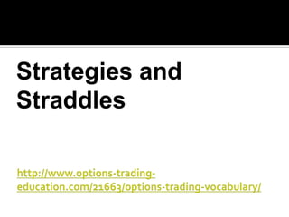 Strategies and
Straddles

 