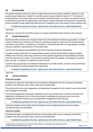 Options analysis template in major feasibility study | DOC