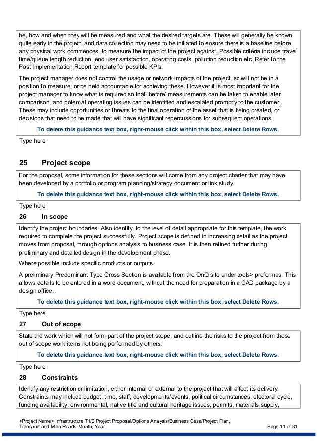 Options Analysis Template In Major Feasibility Study
