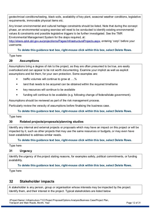Options Analysis Template In Major Feasibility Study