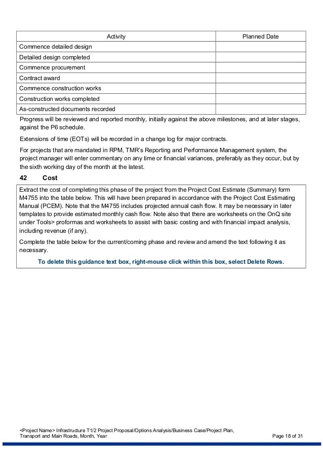 Options Analysis Template In Major Feasibility Study