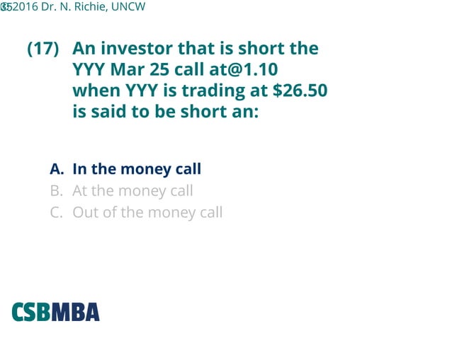 Options extra practice questions | PPT