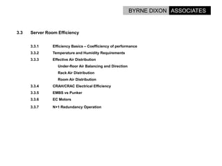 Options For Energy Reduction In Data Centres.