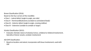 Brown Defect Classification Comprehensive Options for Mandibular Defect Reconstruction: Techniques ...