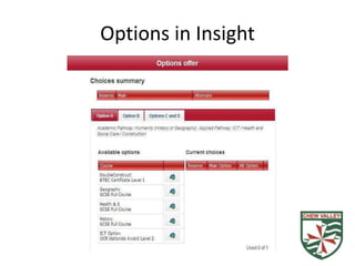 Options in Insight
 
