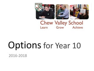Options for Year 10
2016-2018
 