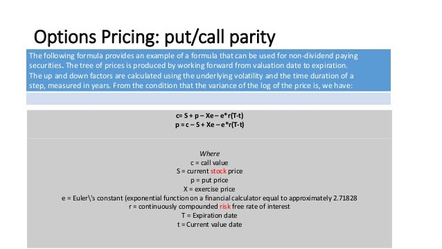Put-call parity options trading