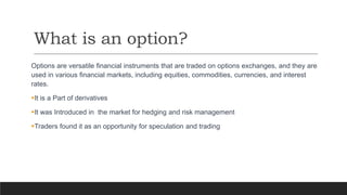 Options strategies and adjustment presenation | PPTX