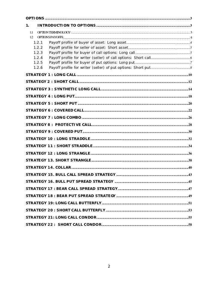 Options strategies ncfm