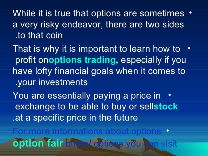Option profit mini course learn how to trade stock options