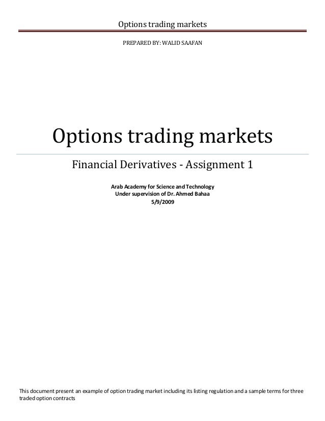 Options trading as a business