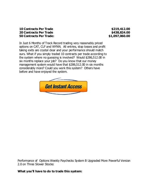 Weekly options trading systems