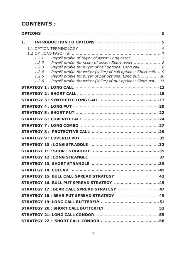 Options trading strategies module