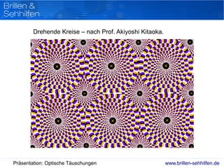 www.brillen-sehhilfen.dePräsentation: Optische Täuschungen
Drehende Kreise – nach Prof. Akiyoshi Kitaoka.
 