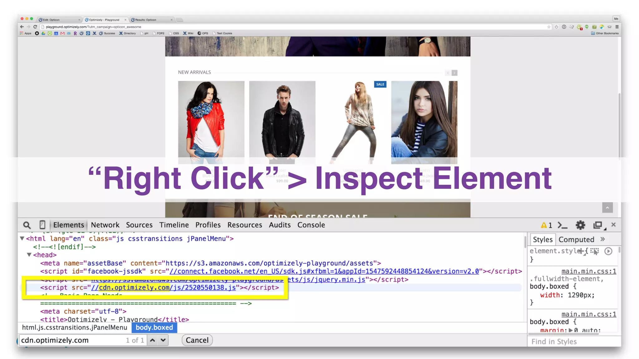 “Right Click” > Inspect Element
