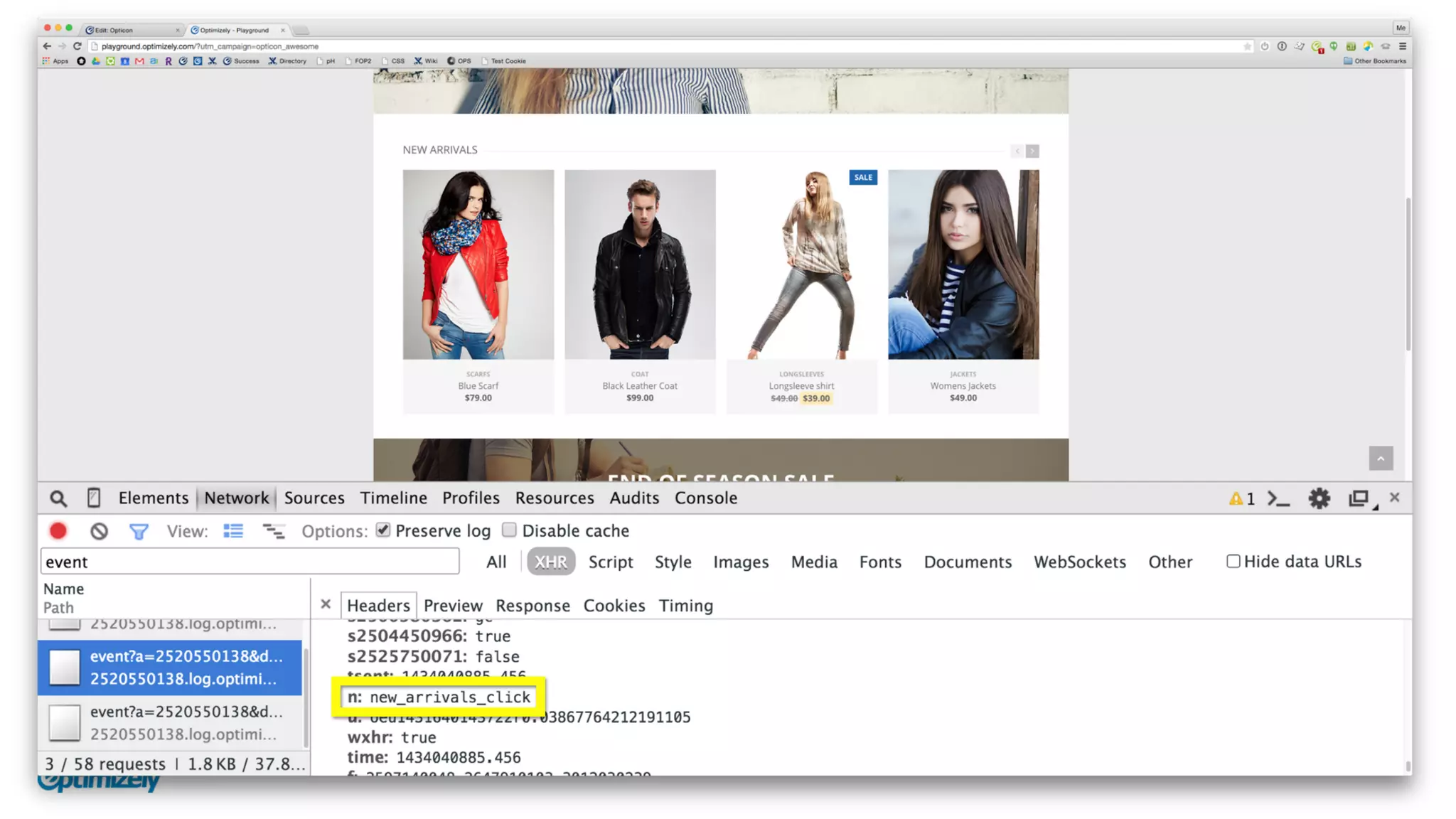 Using chrome developer tools for QA'ing Optimizely