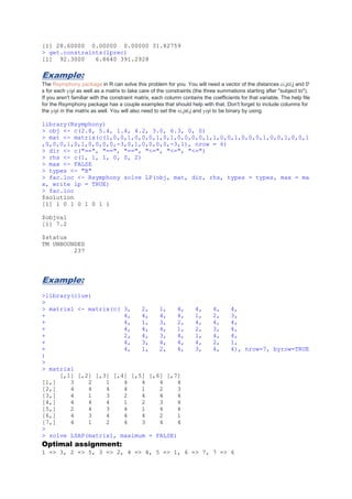 Optimization and Mathematical Programming in R and ROI - R Optimization ...