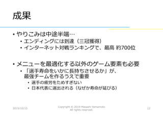 カルチョビット で選手のトレーニングメニューを最適化してみた
