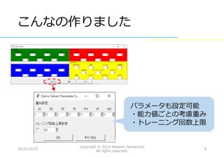カルチョビット で選手のトレーニングメニューを最適化してみた