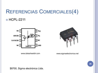 REFERENCIAS COMERCIALES(4)
 HCPL-2211
www.datasheetdir.com
$8700, Sigma electrónica Ltda.
www.sigmaelectronica.net
26
 