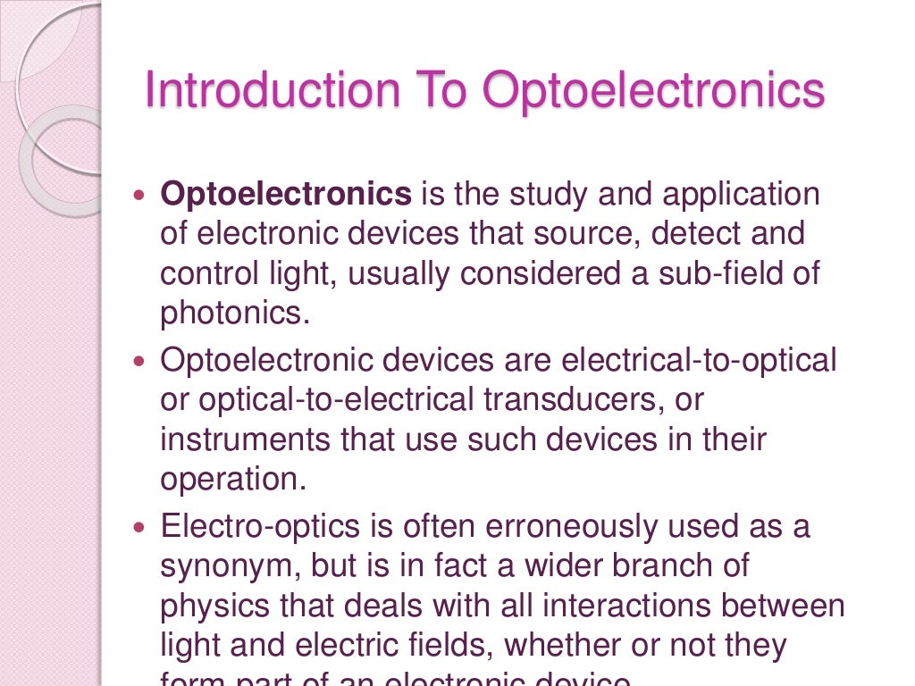Optoelectronics