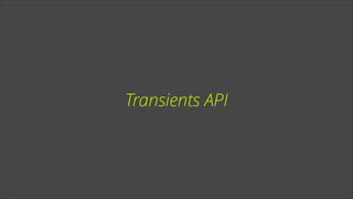 Transients API

 