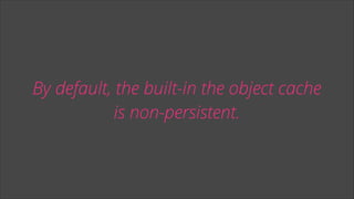 By default, the built-in the object cache
is non-persistent.

 