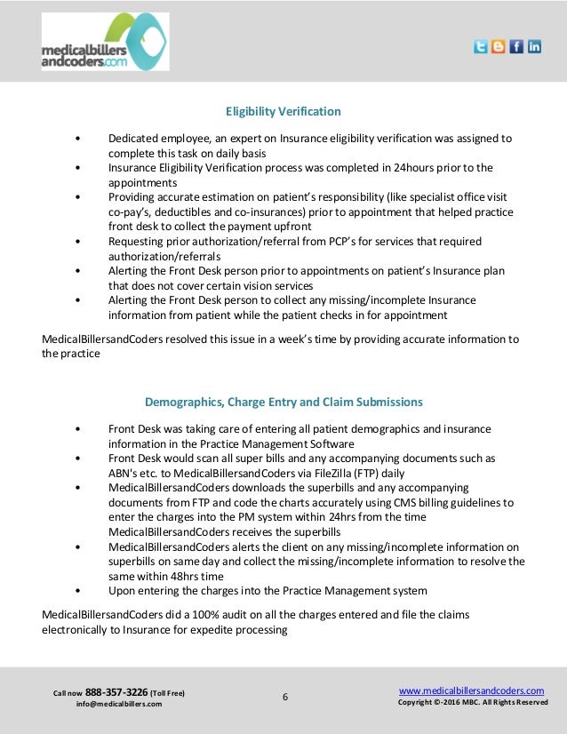 Optometry billing case study