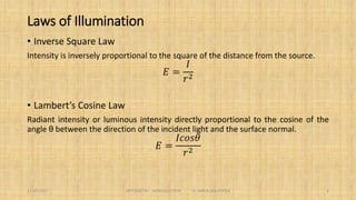 Terms related to Photometry
 Point Source
 Solid Angle
 Lumen
 Luminous Intensity
 Illumination
 Luminance
 Luminous Excitance
 Luminous Sterance
8
 