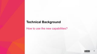 25
Technical Background
How to use the new capabilities?
 