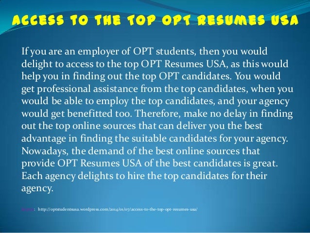 opt resumes usa