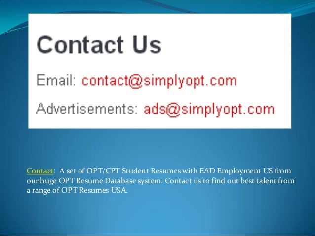opt resumes usa
