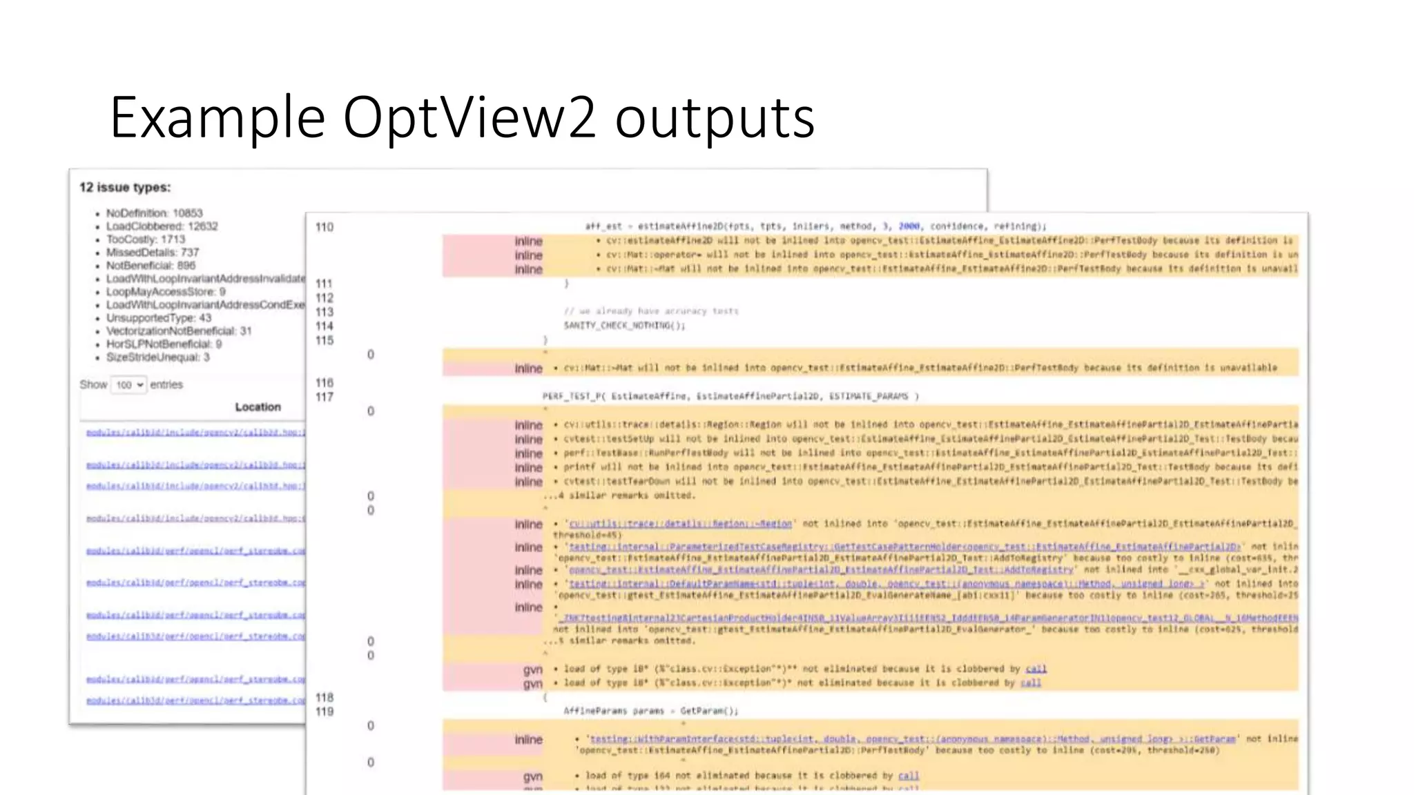 Example OptView2 outputs
17
 